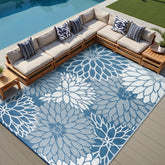 HUGEAR alfombra frontal 8x10 azul floral aporta estilo y protección