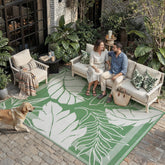 HUGEAR alfombra frontal verde hoja mostrando diseño y estilo exterior
