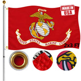 Hypoth bandera USMC frente con colores vivos y durabilidad