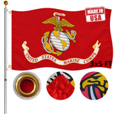 Hypoth bandera USMC frente visible con colores nítidos y duraderos