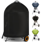 i COVER funda frontal sobre parrilla Weber 22 protegiendo de lluvia