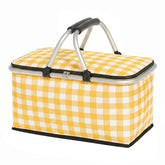IACTIVE cesta frontal cuadriculada amarilla con capacidad familiar