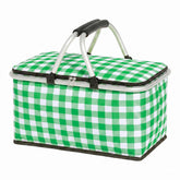 IACTIVE cesta frontal verde cuadricula, capacidad 30L fácil transporte