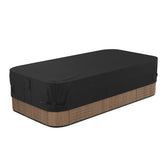 iBirdie vista frontal de la funda protegiendo un hot tub, resistencia contra lluvia