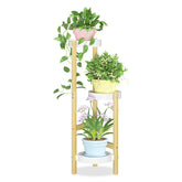 iDavosic.ly soporte frontal en bambú blanco mostrando tres niveles y estética limpia