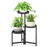 iDavosic.ly vista frontal del soporte mostrando tres niveles para organizar plantas