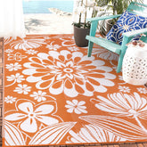 Ileading alfombra frontal naranja floral aporta estilo al patio