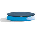 Intex cobertor frontal para piscina 12ft mostrando ajuste ceñido