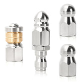 Javneo kit frontal mostrando las cuatro boquillas y beneficios de limpieza