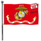 Jayus bandera USMC frontal mostrando colores vivos y emblema