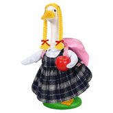 JcHrmers ganso vestido frontal mostrando aspecto escolar encantador