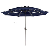 JEAREY vista frontal de la sombrilla navy mostrando sombra amplia