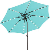JEAREY vista frontal de la sombrilla teal que proporciona sombra amplia
