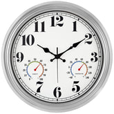 JENLYSTIME reloj de pared frontal plateado muestra hora y estilo vintage