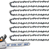 JINFFR paquete frontal 5 cadenas 20" mostrando compatibilidad y ahorro