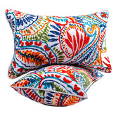JMGBird cojín paisley vista frontal mostrando diseño elegante y resistencia