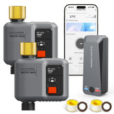 johgee vista frontal del temporizador con hub y dos válvulas para control preciso