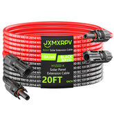 JXMXRPV cable solar frontal mostrando conectores rápidos y acabado resistente
