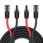 JXMXRPV cable solar frontal mostrando longitud y colores, facilita extensión segura