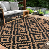 Kalafun alfombra exterior frontal mostrando patrón reversible y colores