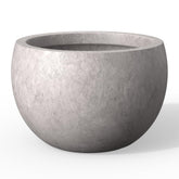 Kante maceta frontal gris hormigón mostrando estilo y robustez