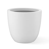 Kante maceta frontal de hormigón blanco mostrando diseño moderno y beneficio estético