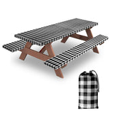 KENOBEE funda mesa frontal en cuadros blanco-negro protege superficie