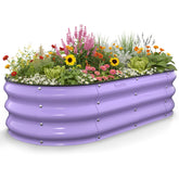 Kesfitt frontal de la jardinera ovalada lavanda mostrando forma y tamaño