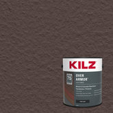 KILZ Over Armor frente del envase mostrando color Deep Java y cubierta resistente
