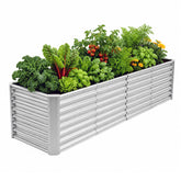 Kinddeer vista frontal de jardinera 8x2x2ft con gran espacio de cultivo