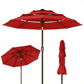 Kingdura vista frontal roja con amplia sombra y protección UV