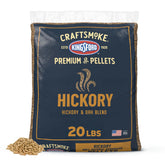 Kingsford Craftsmoke frente del paquete mostrando 20 libras y facilidad de uso