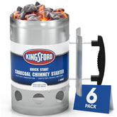 Kingsford encendedor frontal mostrando capacidad grande y diseño resistente