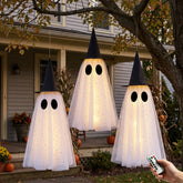 KIWDY fantasma colgante frontal mostrando luz cálida y diseño festivo