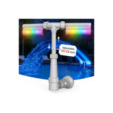 klleyna vista frontal de la fuente con LEDs y diseño compacto, ilumina la piscina