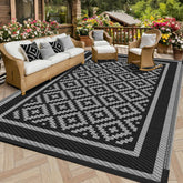 kohree alfombra vista frontal 8x10 con diseño diamante y mayor durabilidad