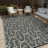 Lahome alfombra exterior frontal mostrando diseño boho y durabilidad