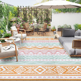 Lahome alfombra exterior frontal mostrando diseño y colores, durable para patio