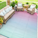 Lahome alfombra exterior frontal mostrando diseño degradado y color