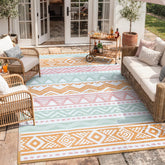 Lahome vista frontal de la alfombra exterior, resistente y decorativa