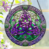 LAOWEIKI colgante vitral frontal mostrando colores vibrantes y diseño