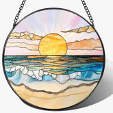 LAOWEIKI vista frontal del suncatcher que realza colores cálidos