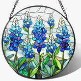 LAOWEIKI vista frontal del sun catcher Texas Bluebonnet con colores vivos
