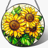 LAOWEIKI colgante girasol frontal con colores vivos y atractivo decorativo