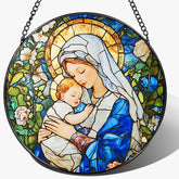 LAOWEIKI imagen frontal de Virgen María mostrando devoción y color