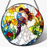 LAOWEIKI vista frontal del suncatcher mostrando diseño romántico y colores