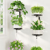 LASZOLA soporte frente mostrando bandeja superior y gancho inferior, maximiza espacio