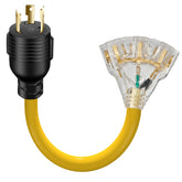 LAZMUMI adaptador frontal mostrando conectores, seguridad y fácil conexión