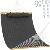 Lazy Daze hamaca doble frontal mostrando amplia cama y confort