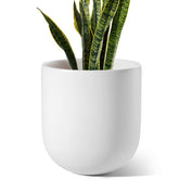 LE TAUCI maceta cerámica frontal blanco minimalista, elegante y resistente